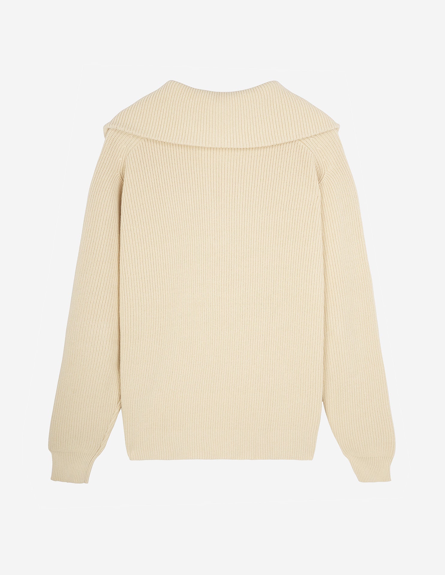 Men's Bold Fox Head Patch Half Zip Ribbed Jumper Paper