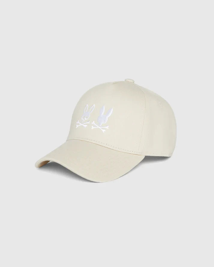 Psycho bunny (Men's natural linen kingwood embroidered baseball cap)