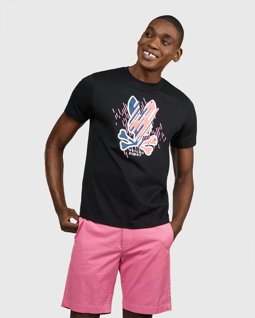 Psycho Bunny Men’s Big & Tall Carson T-Shirt Black