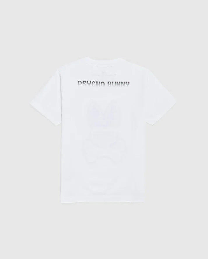 Psycho bunny (kids white strype grahpic t-shirt)