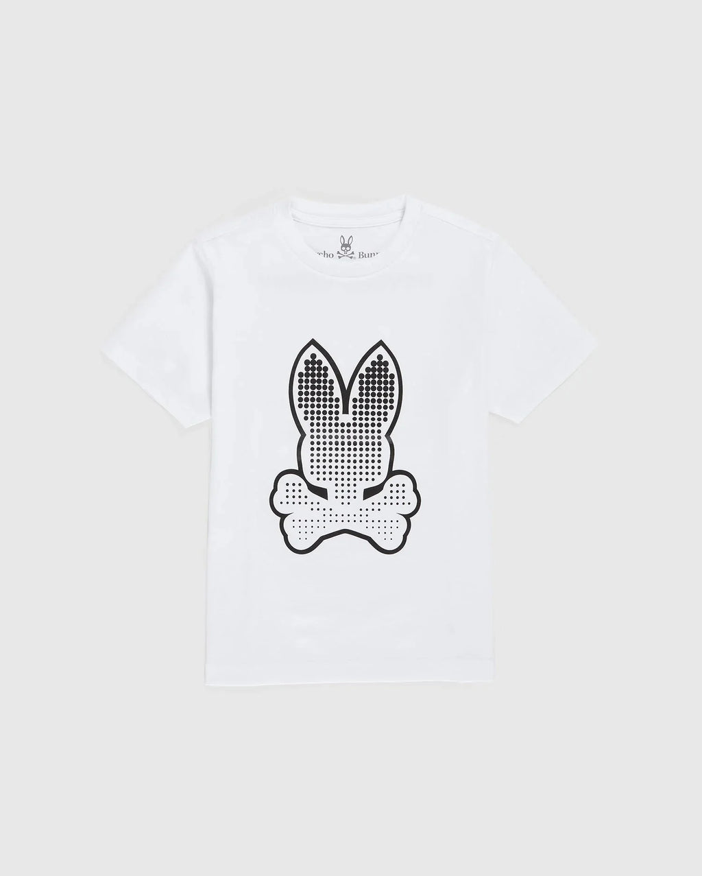 Psycho bunny (kids white strype grahpic t-shirt)