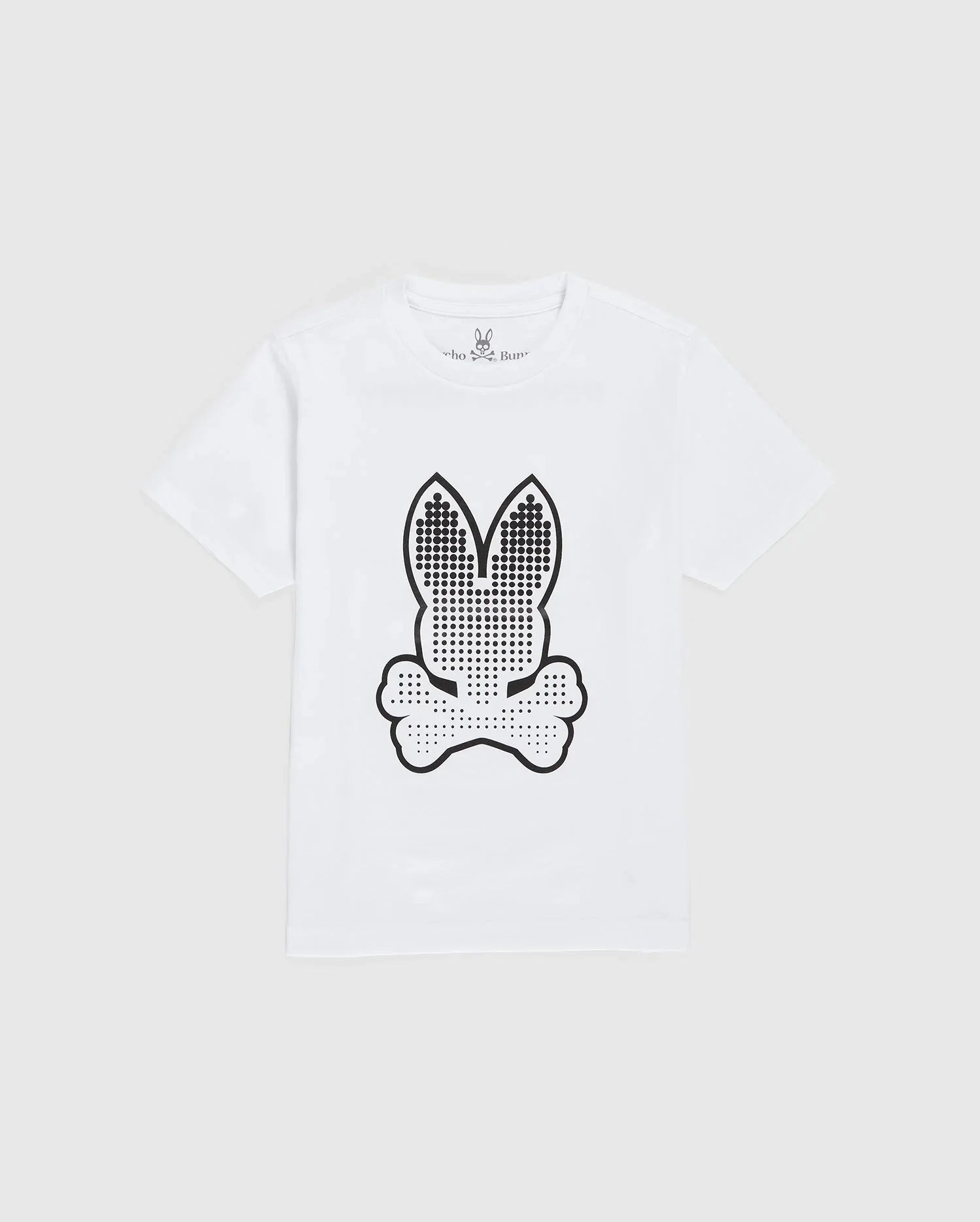 Psycho bunny (kids white strype grahpic t-shirt)