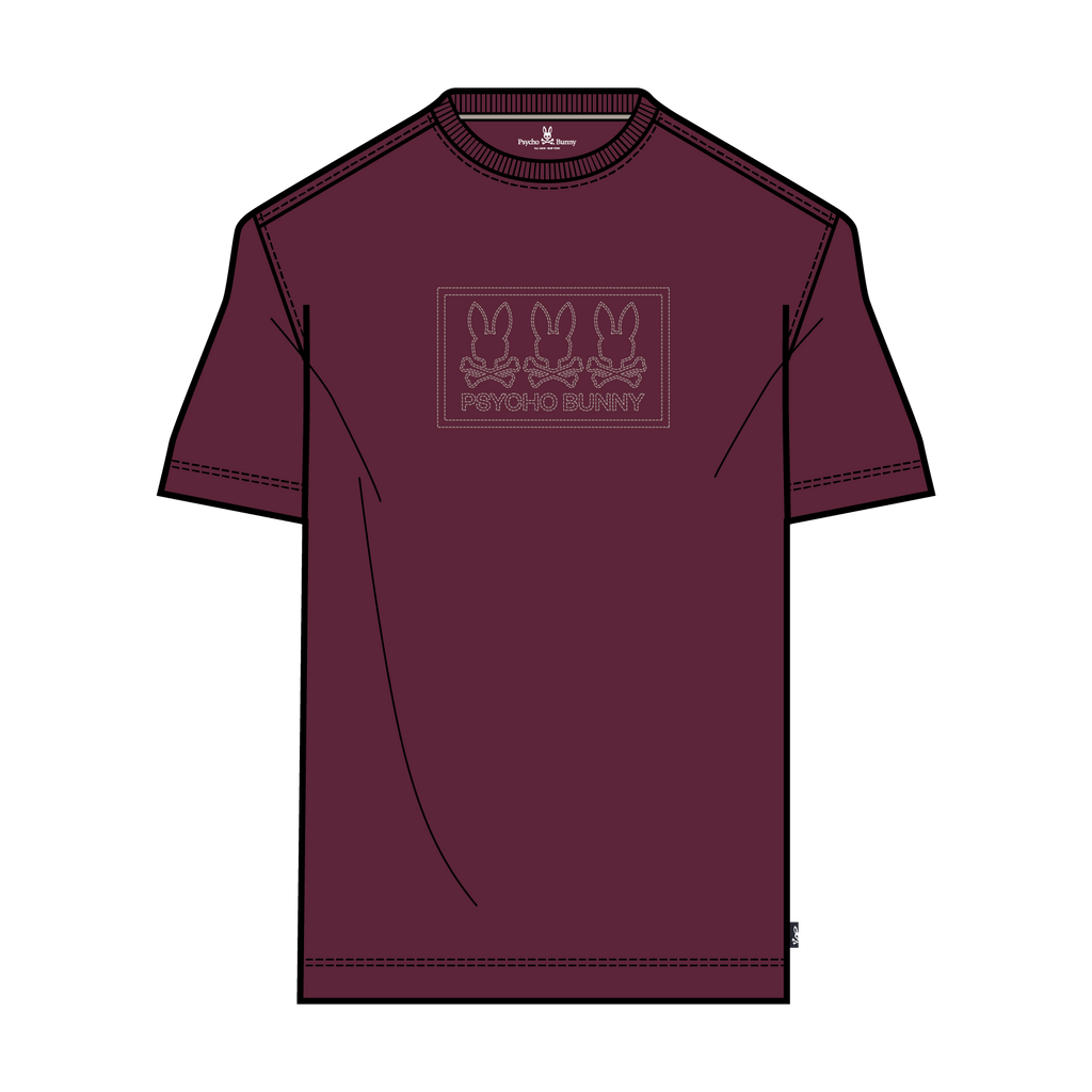 Psycho Bunny Men's crimson tacoma graphic t-shirt