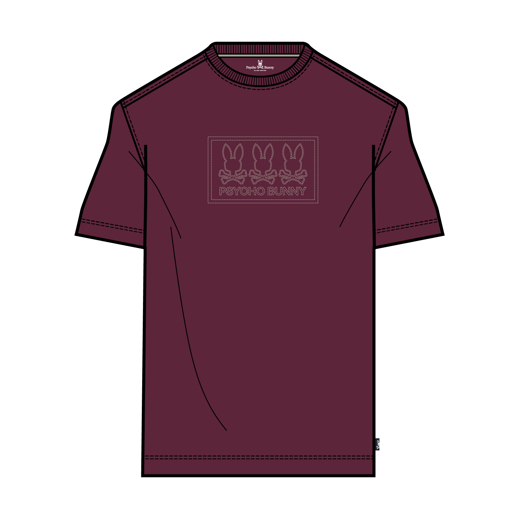 Psycho Bunny Men's crimson tacoma graphic t-shirt