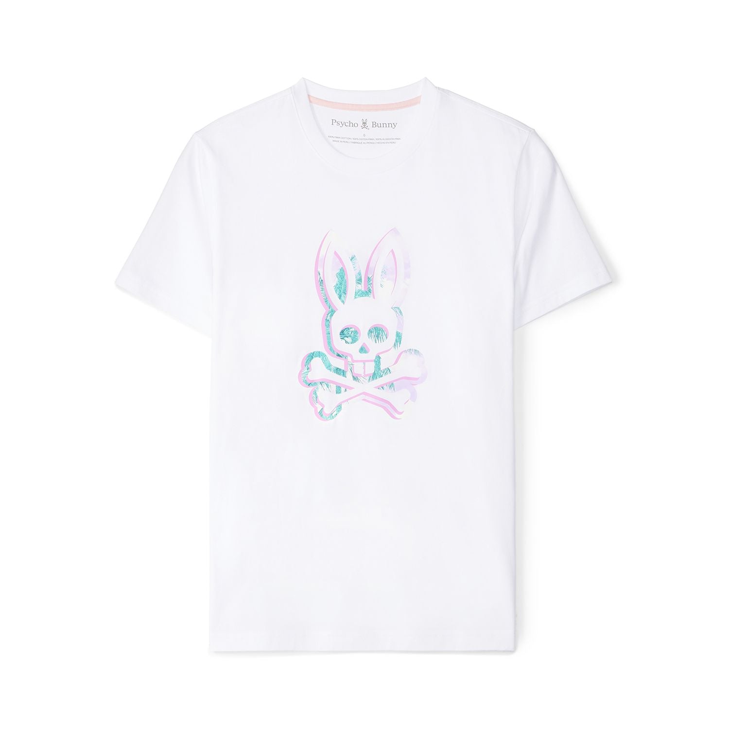 Psycho Bunny (Men's White leonard graphic tee)