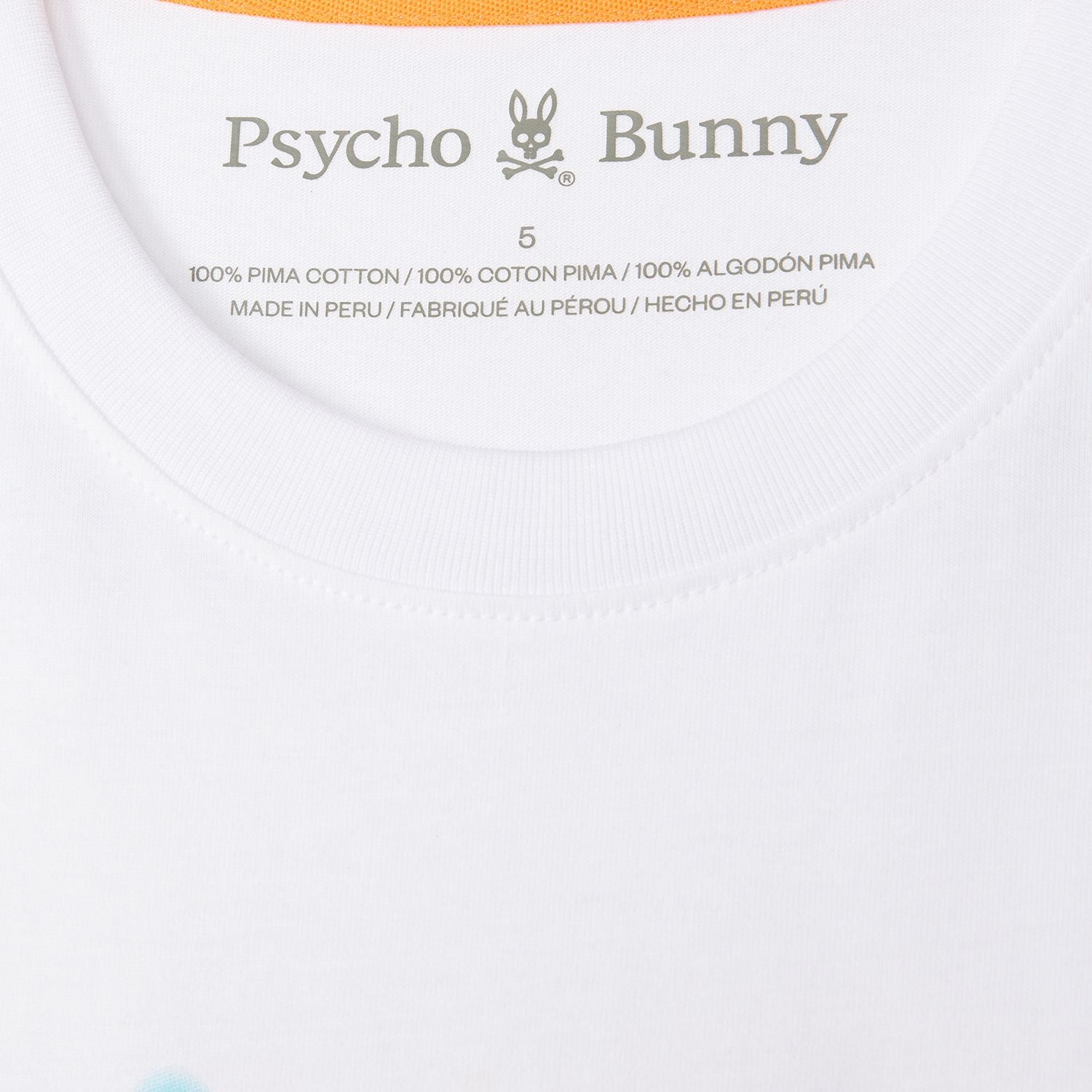 Psycho Bunny (Men's White Wellington graphic tee)