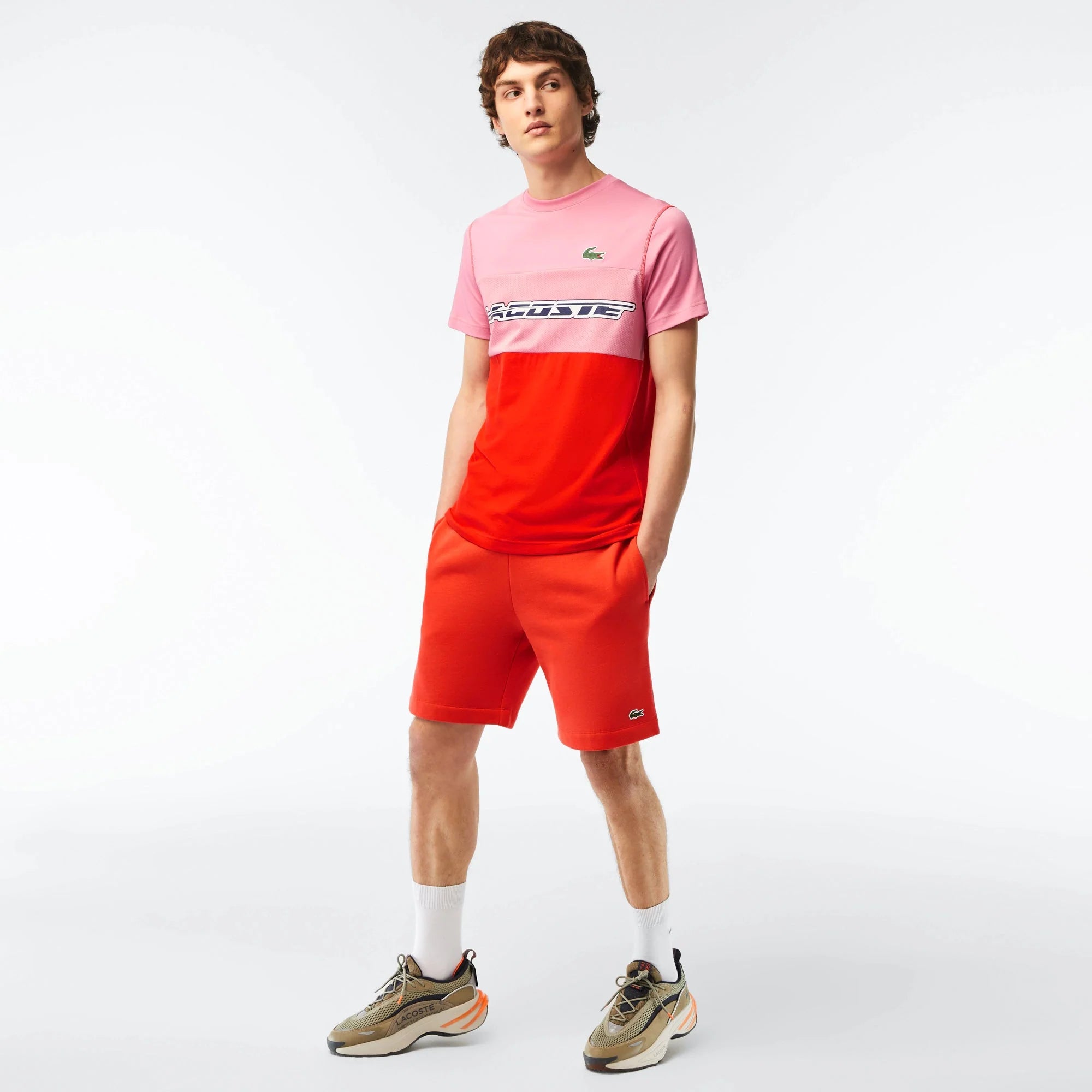 Lacoste Men's Organic Cotton Fleece Shorts GH9627-51-02K Orange