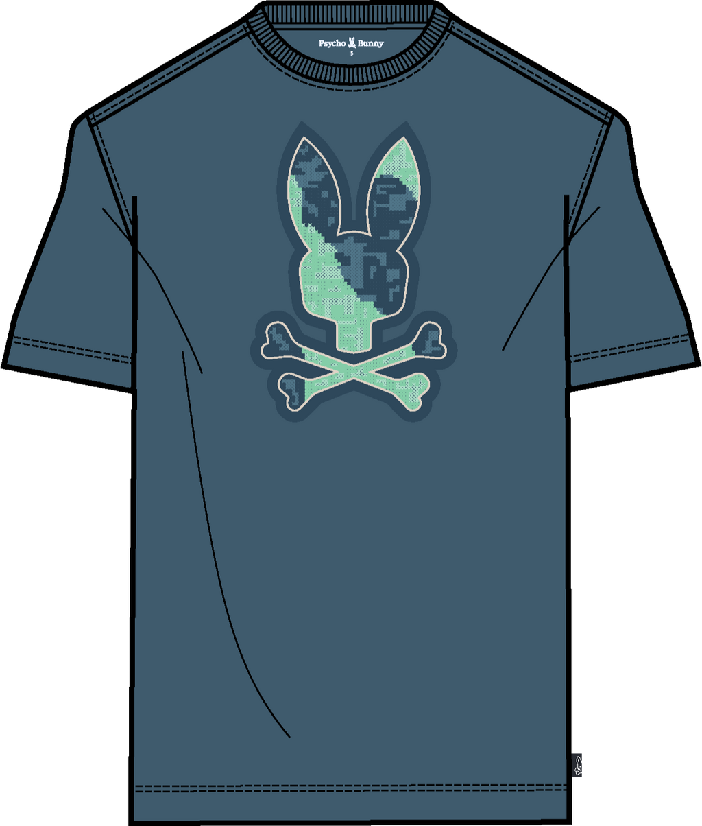 Psycho Bunny Olivier Graphic Tee Mallard Blue