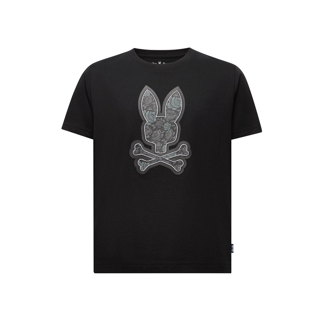 Psycho Bunny Kids Rowen Bunny Graphic Tee Black