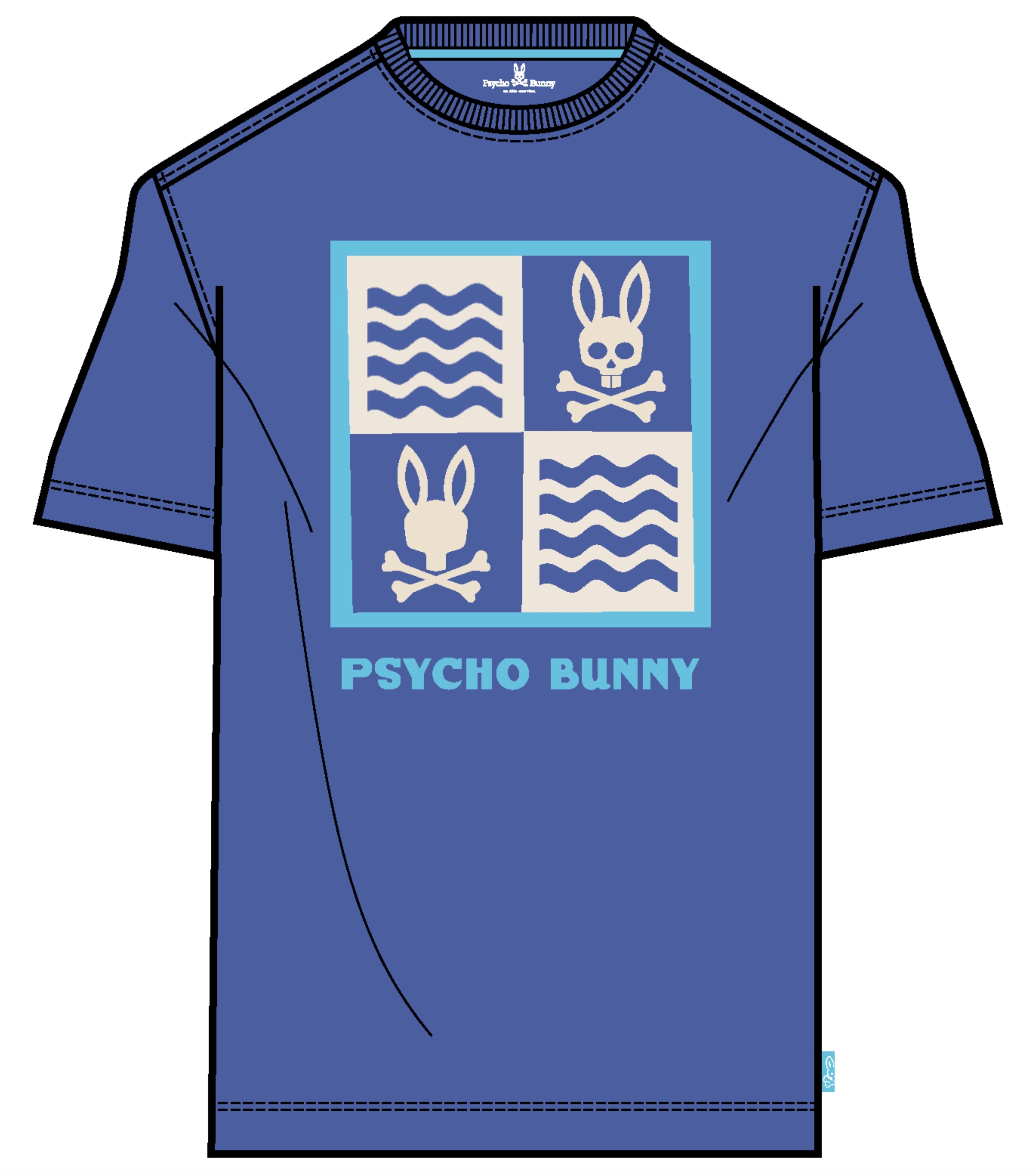 Psycho Bunny Colin Graphic Tee Amparo Blue