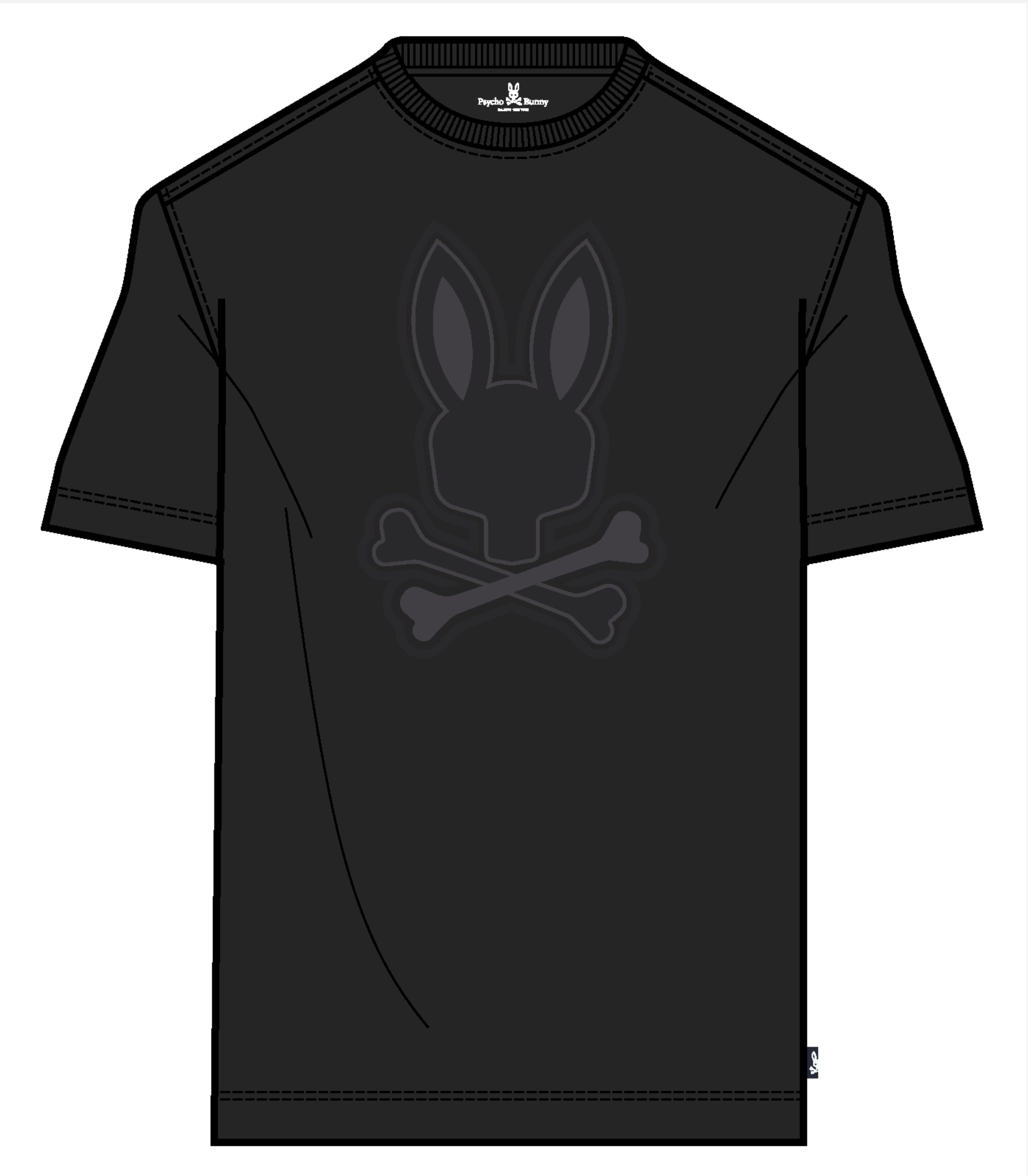 Psycho Bunny Men’s New Castle Embroidered Graphic Tee – Black