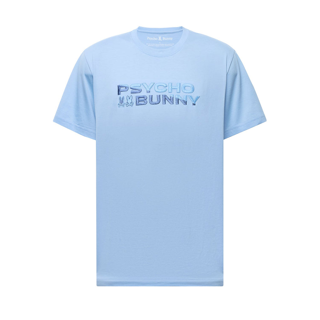 Psycho Bunny Berni Embroidered Wordmark T-Shirt – Serenity Blue